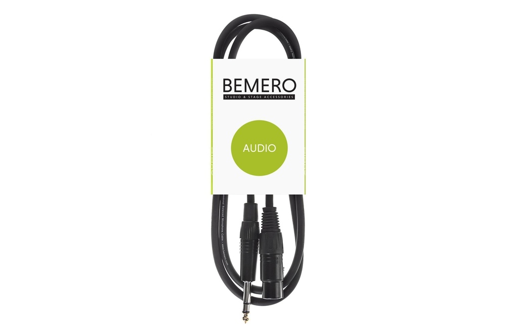 Bemero Câble XLR XLRf jack 6.3 symétrique 0.75 m, Noir