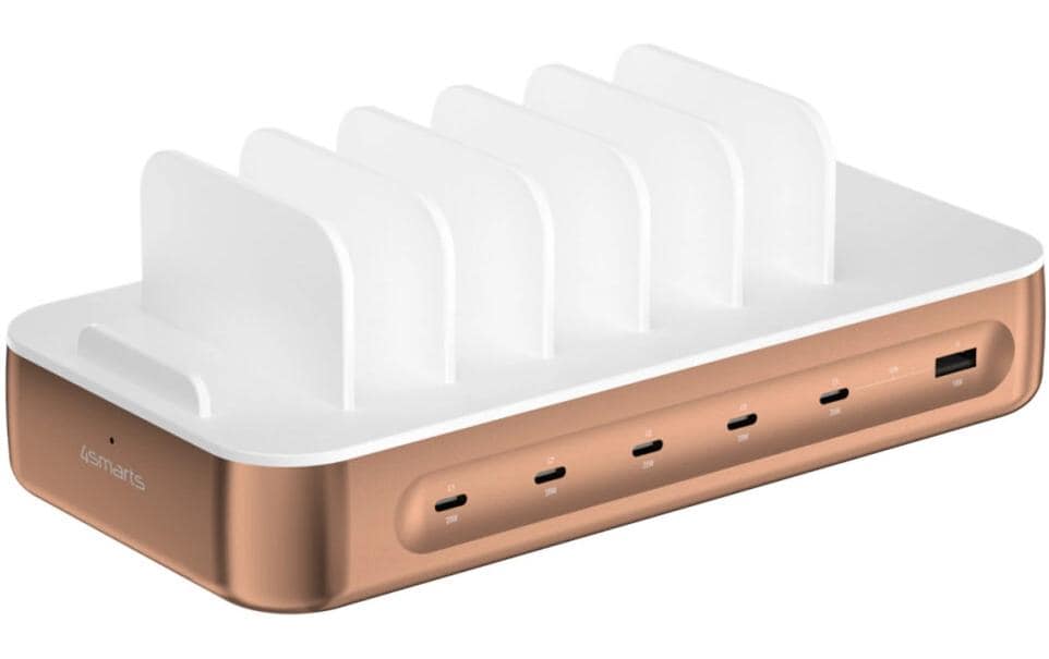 4smarts Station de recharge Team 100W 5C/1A incl. 6 câbles Cuivre