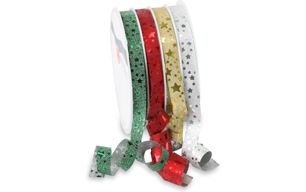 PRÄSENT Rub.bobine multi GLITTER STAR (16 pces)