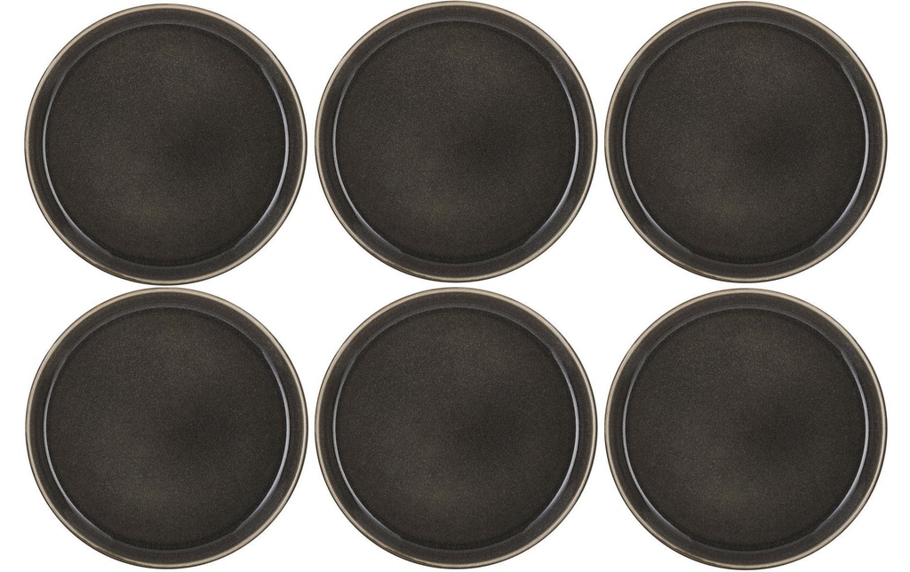 Bitz Assiettes pour le petit-déjeuner et à dessert  Ø 21 cm, 6 Pièce/s, Gris