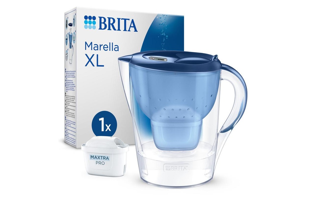 BRITA Carafe filtrante Marella XL bleu incl. 1x cartouche Maxtra Pro