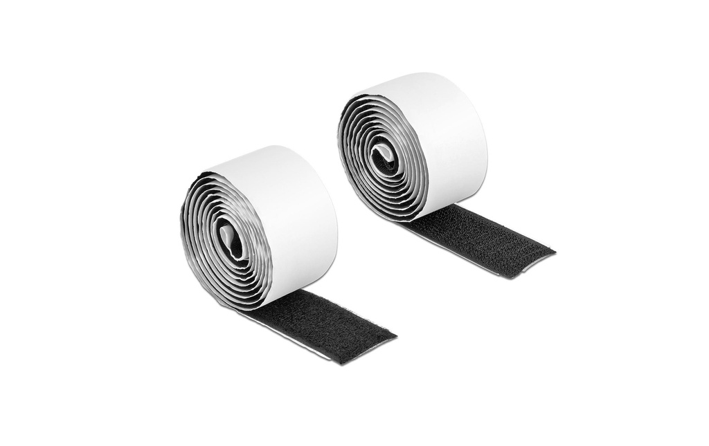 Delock Rouleau de bande auto-agrippante 1 m x 25 mm Bande adhésive et polaire noire