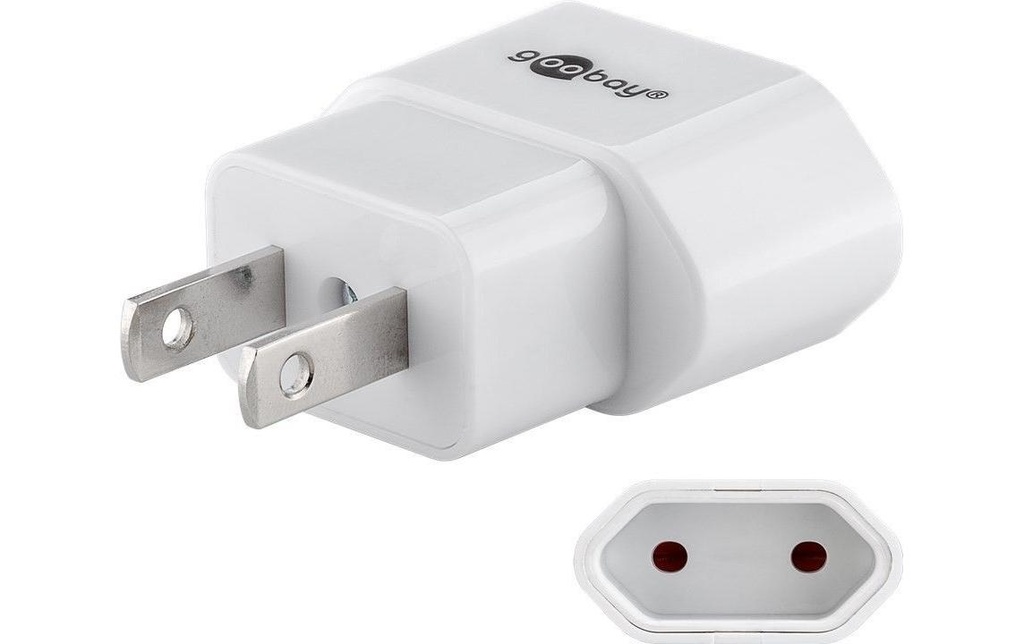 Max Hauri Adaptateur de voyage EU – USA, Blanc