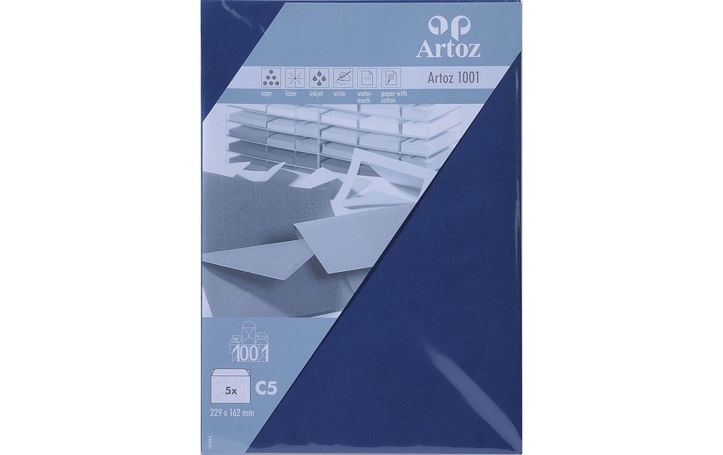 Artoz Enveloppe 1001, C5, 5 Pièce/s, Bleu classique