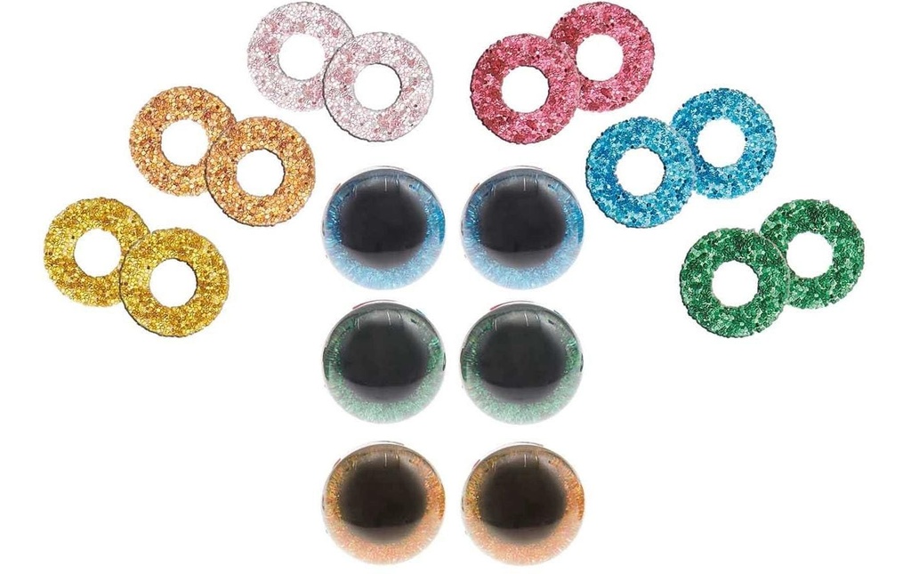Rico Design Yeux de sécurité avec 6 couleurs au choix 9 mm 6 pces