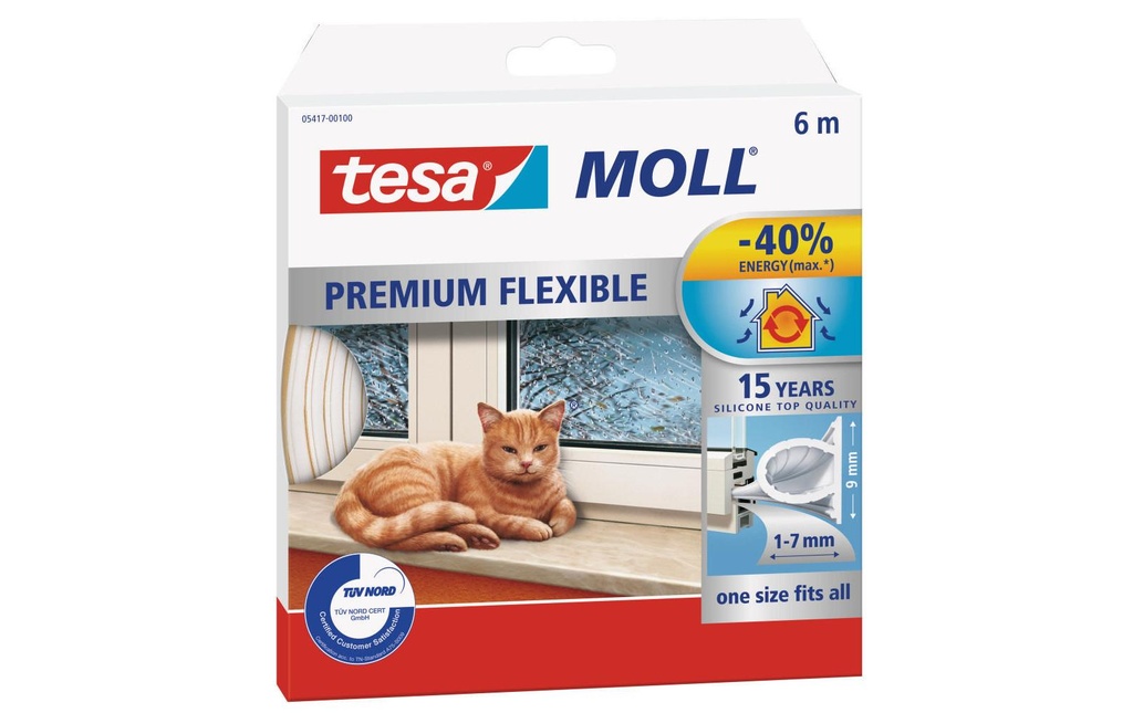 tesa Bande d’étanchéité MOLL Premium Flexible 1, Blanc