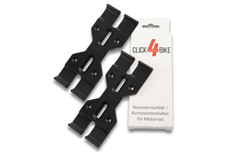21CARS Kits de Supports de plaque d’immatriculation Cliquez sur Moto, Noir