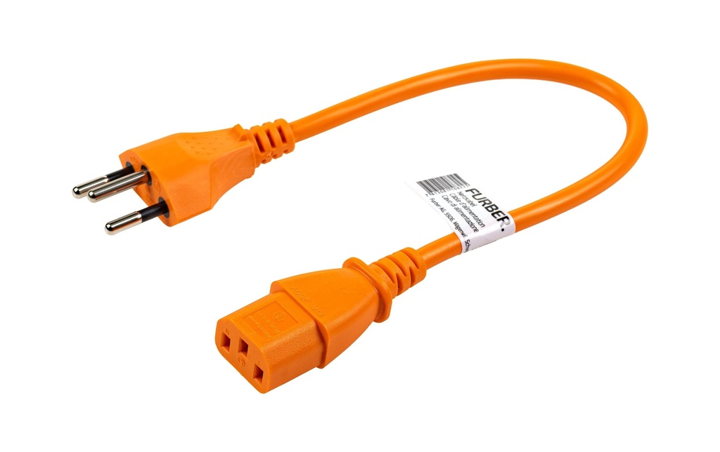 FURBER.power Câbles d’alimentation C13-T12 0.2 m Orange