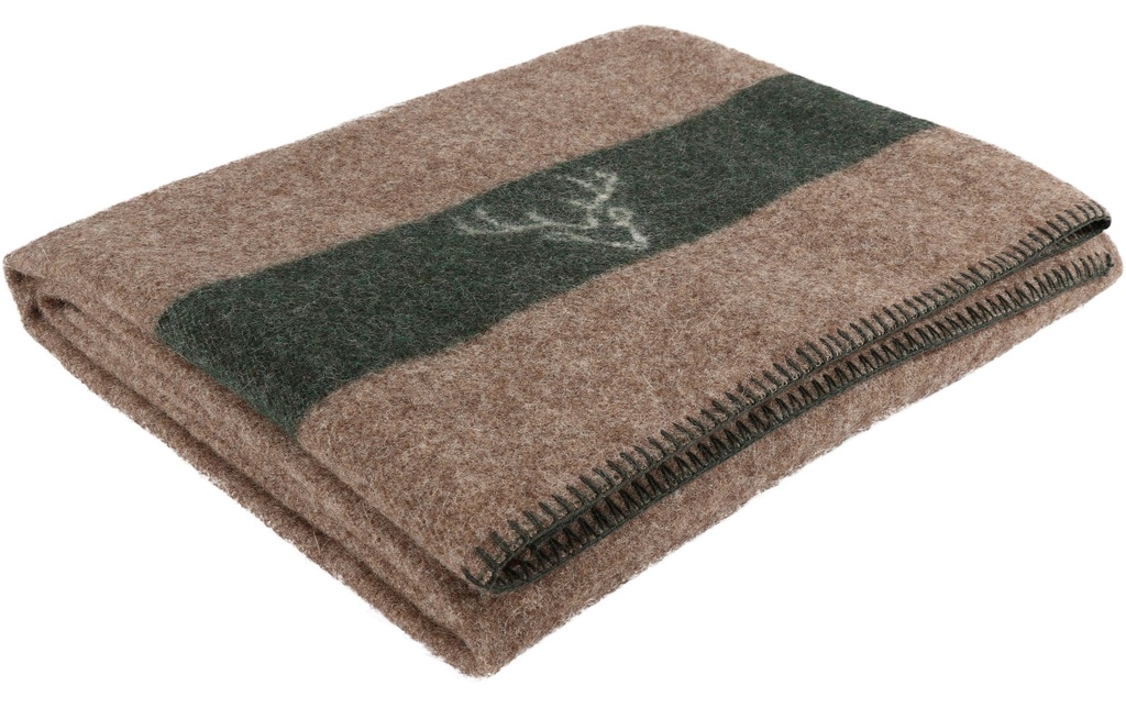 Eskimo Couverture Cerf 140 x 200 cm, Vert/Brun