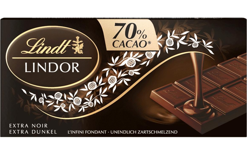 Lindt Tablette de chocolat Lindor Dunkel 70% 100 g