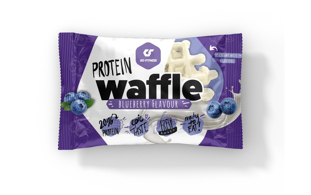 Go Fitness Barre Nutrition Protein Waffle Blueberry Myrtilles, 1 x 50 g