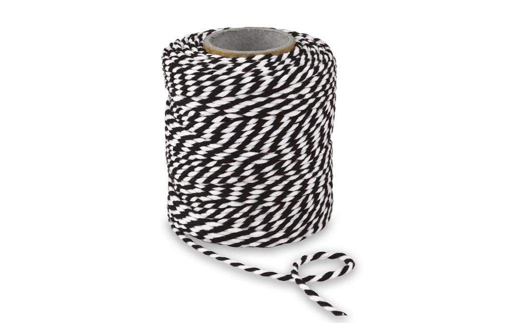 PRÄSENT Corde en coton noir/blanc (50 pces)