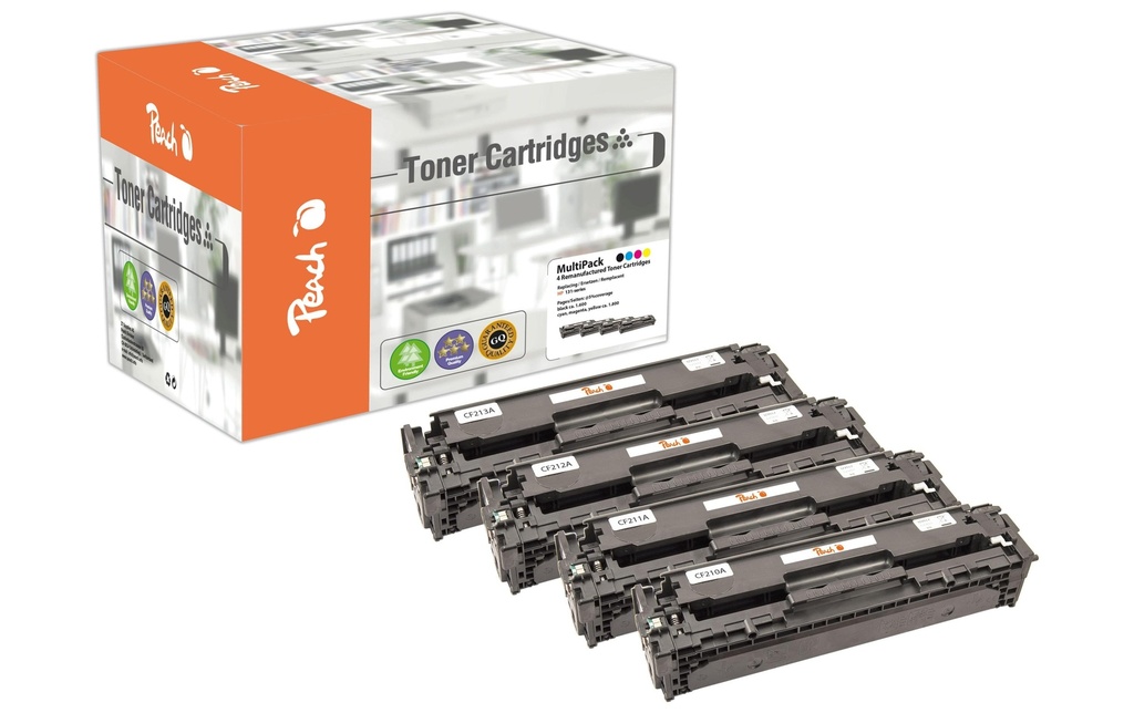 Peach Kits de toner HP Nr. 131 Series (CF21A) BK, C, M, Y
