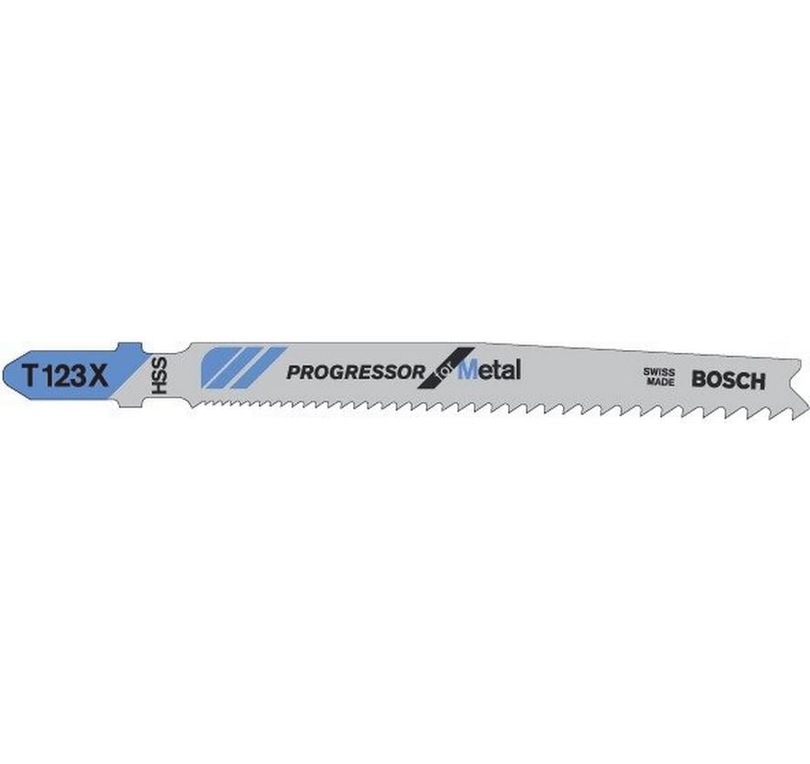 Bosch Professional Jeux de lames de scie sauteuse T 123 XF Progressor for Metal, 5 pièces