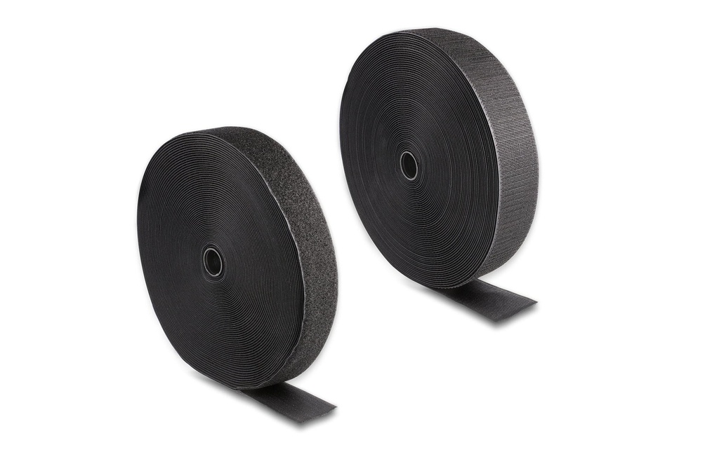 Delock Bande auto-agrippante 25m x 50mm Résistant Noir