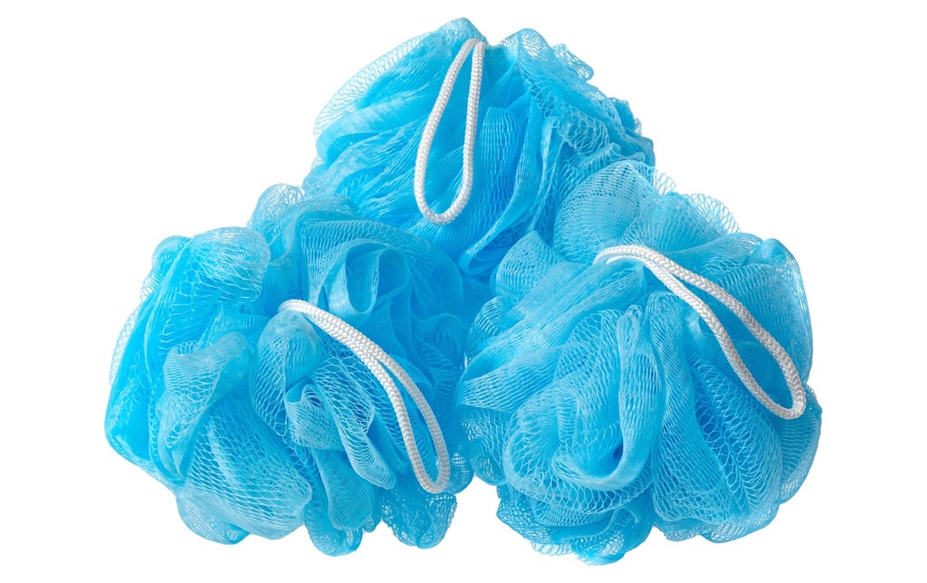 COCON Éponge de douche Bleu clair, 3 pièces