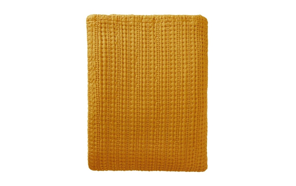 Urbanara Couvre-lit Anadia 200 x 220 cm, Jaune moutarde