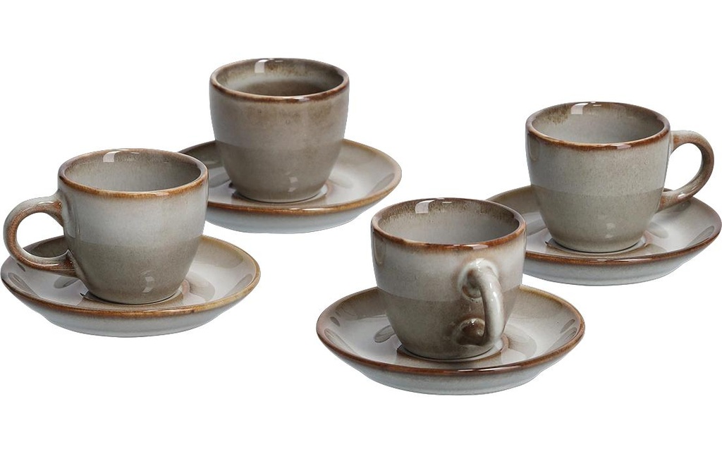 Zeller Present Tasse à expresso 62 ml, 4 pièces, Taupe