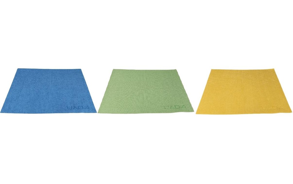 Edi Baur Chiffon de nettoyage en microfibre Brilliant 3 Pièce/s, Bleu/Vert/Jaune