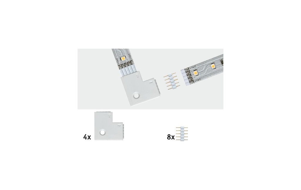Paulmann Raccord d’angle MaxLED plat, 4 pièces