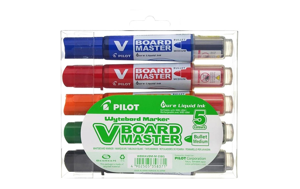 Pilot Marqueur pour tableau blanc Lot de 5, bout rond