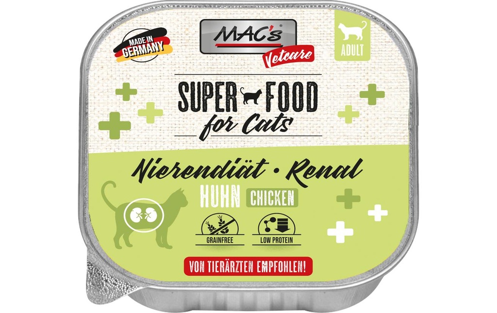 MAC's Vetcare Nourriture humide Cat poulet régime rénal 100 g