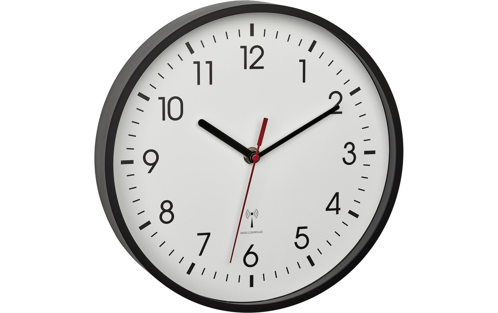 TFA Dostmann Horloge murale radio Noir