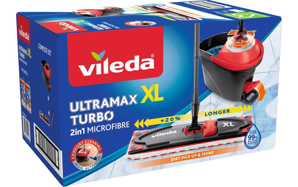 Vileda Balai plat UltraMax XL Turbo Kit complet