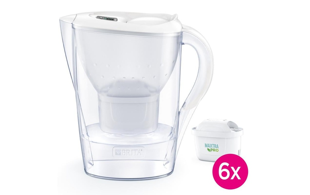 BRITA Carafe filtrante Marella blanc incl. 6x cartouche Maxtra Pro