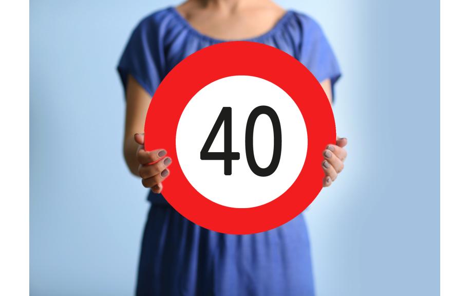 Trendcompany Panneau de signalisation pour le 40e anniversaire 45 cm