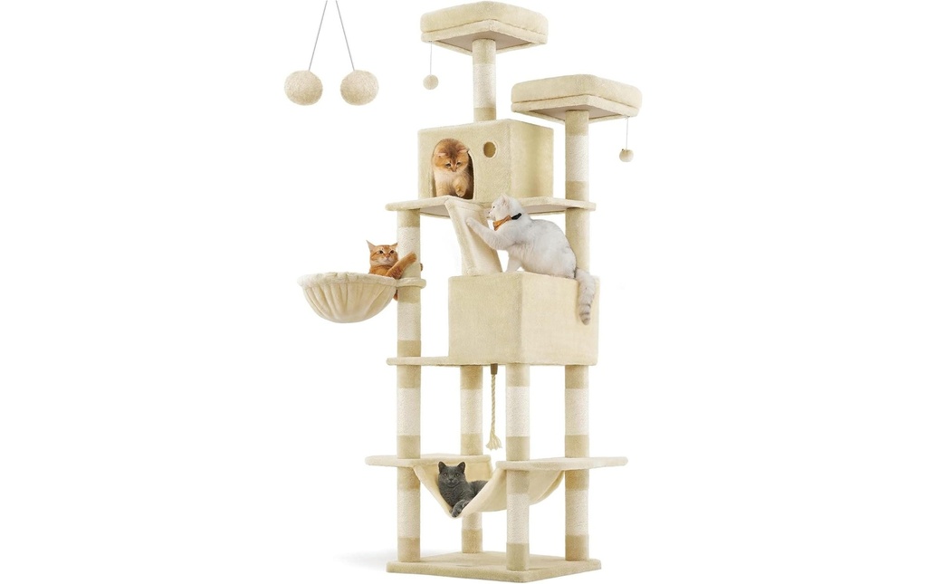 Feandrea Arbre à chat beige sable 60 x 50 x 206 cm