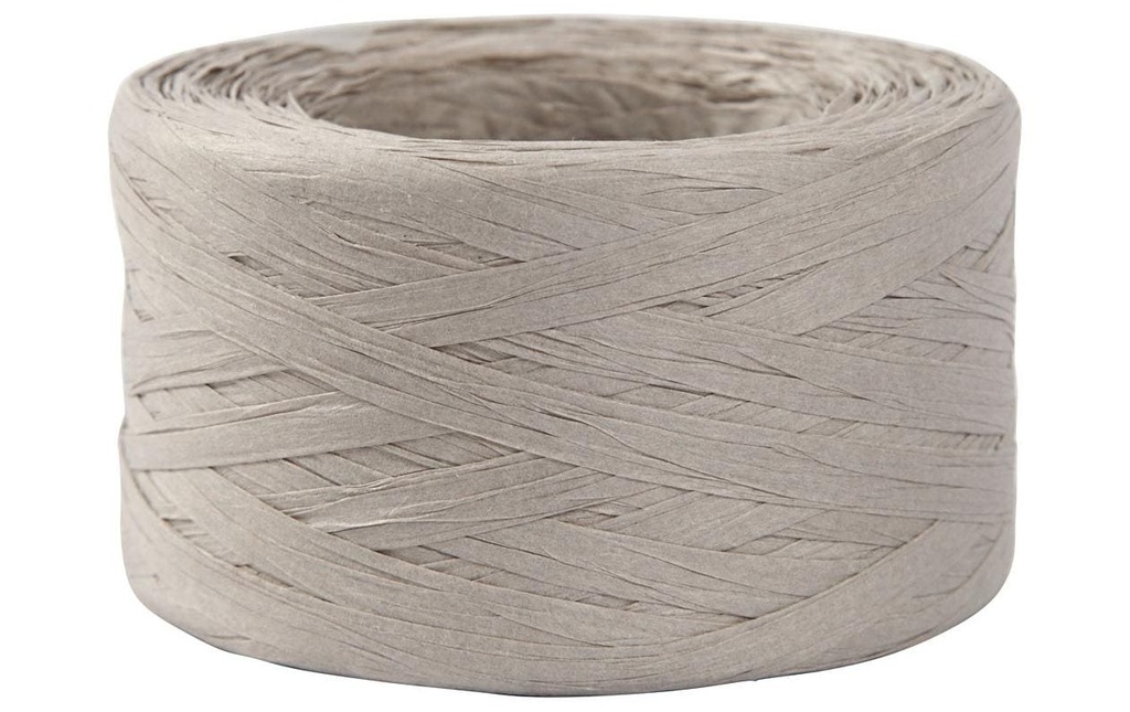 Creativ Company Ruban cadeau Raphia 8 mm x 100 m, Gris clair