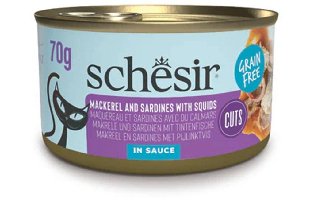 Schesir Alimentation humide Filets de sardine et filets de maquereau 70 g