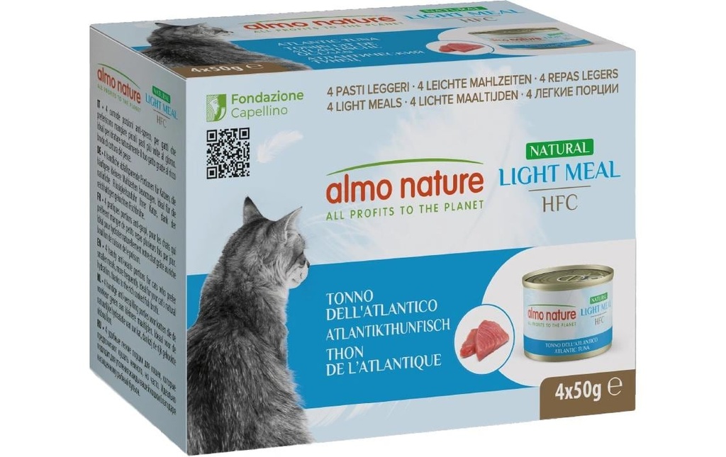 Almo Nature Alimentation humide HFC Light Meal Natural au thon 4 x 50 g
