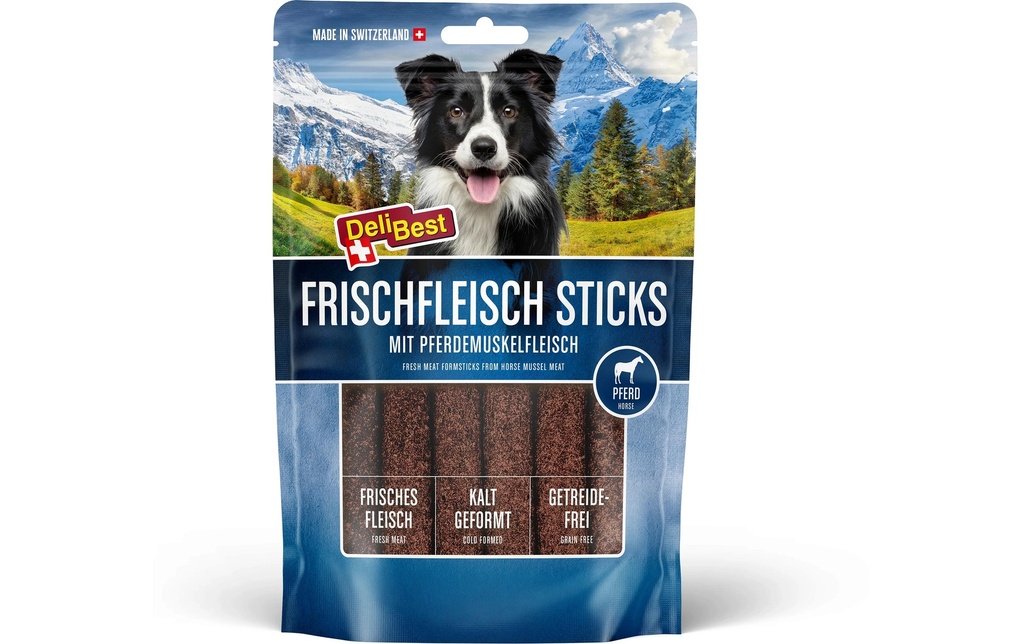 DeliBest Bâtonnet à mâcher 10 cm Sticks Cheval, 5 Pièces