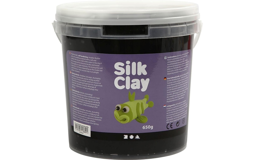 Creativ Company Matière à modeler Argile de soie 650 g,noir