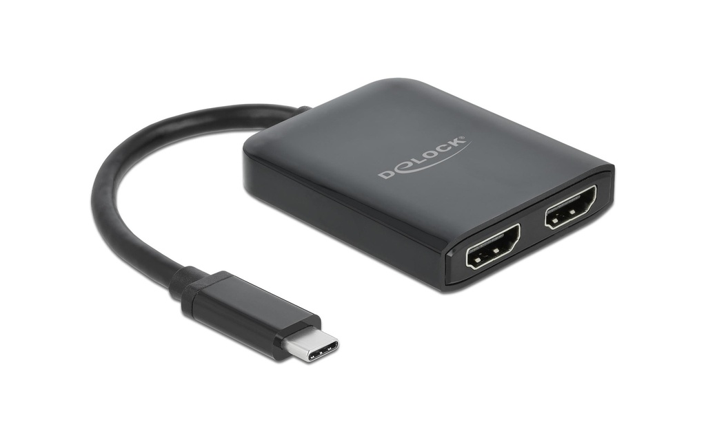 Delock Diviseur de signaux à 2 ports USB-C – HDMI, support MST/VXP