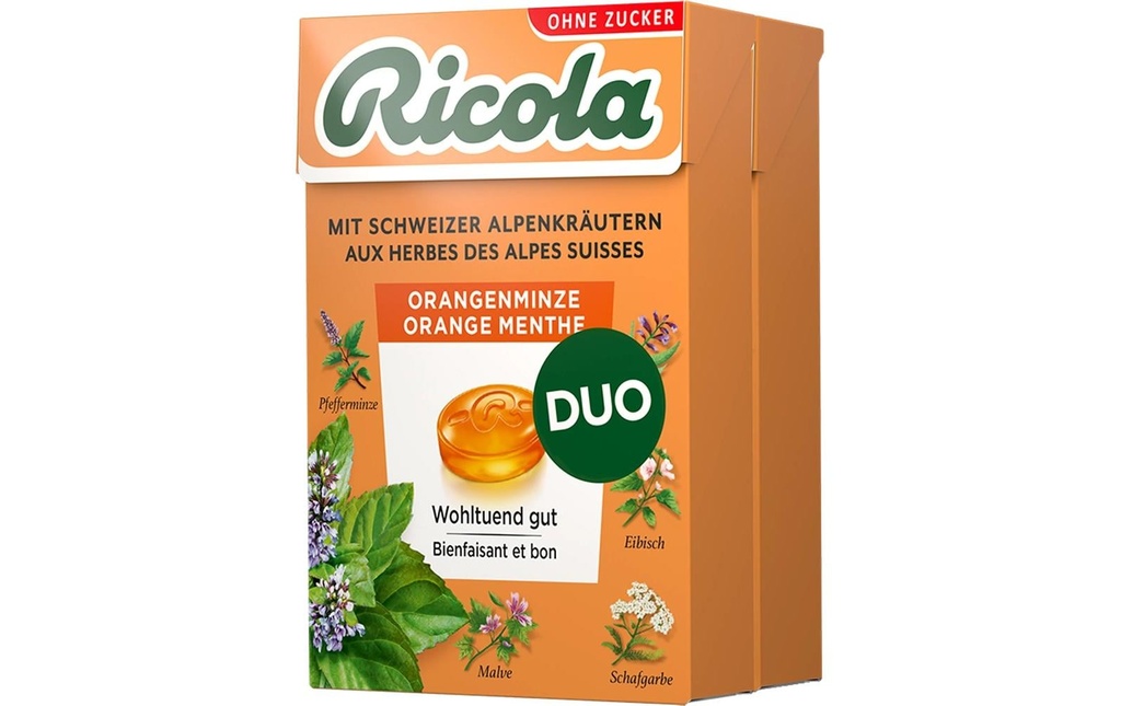 Ricola Bonbons Oranges et menthe 2 x 50 g