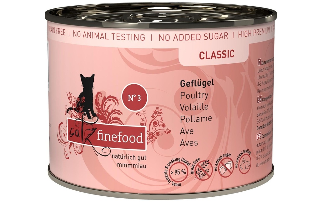 catz finefood Alimentation humide No.03 Volaille, 200 g
