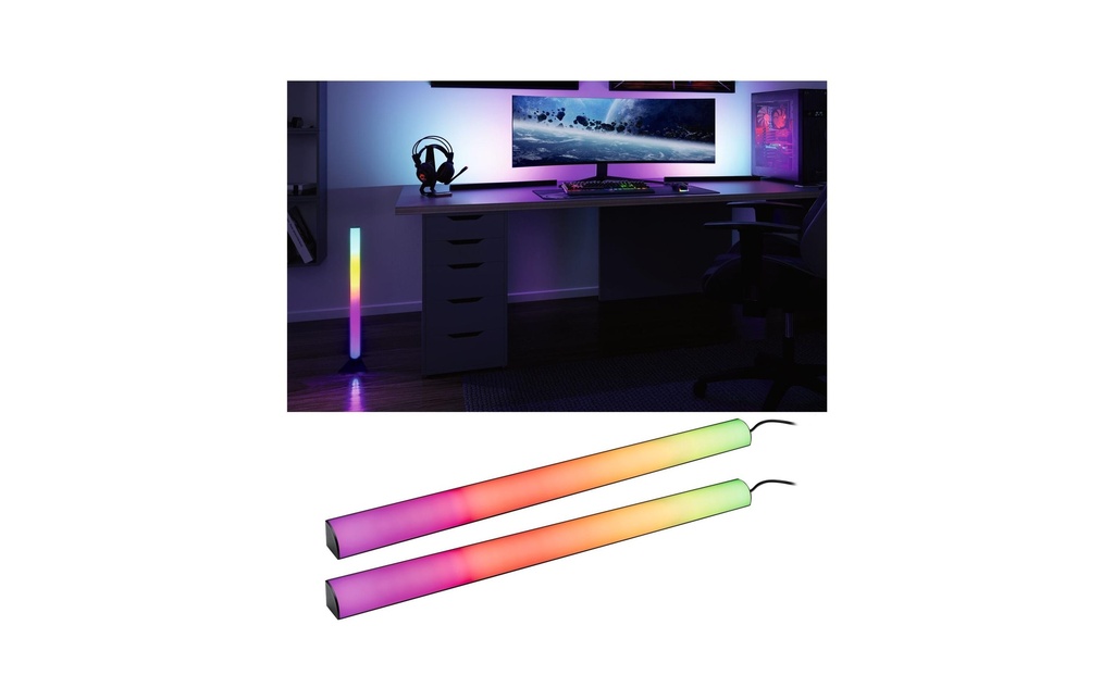 Paulmann EntertainLED Lightbar Dynamic RGB, 60 cm, Noir, Lot de 2