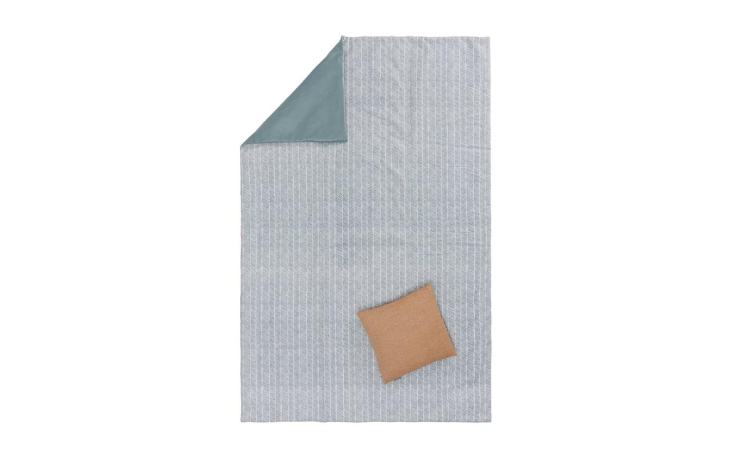 Urbanara Couverture de pique-nique Mallur 130 x 190 cm - Gris vert / blanc