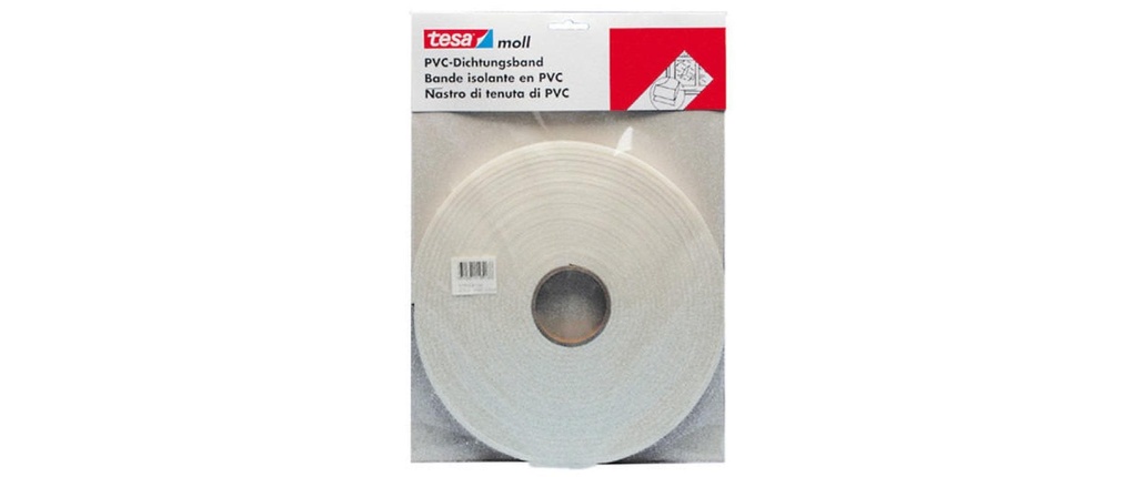 tesa Bande d’étanchéité moll PVC 10 m x 12 mm 1, Gris