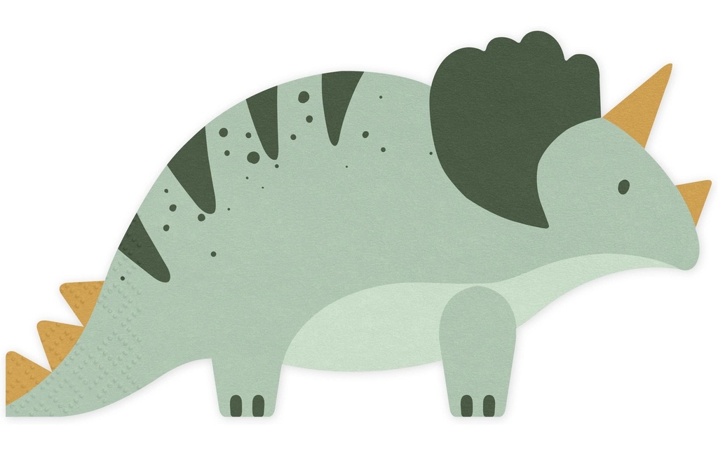 Partydeco Serviettes en papier Triceratops 18 x 10 cm, 12 Pièce/s