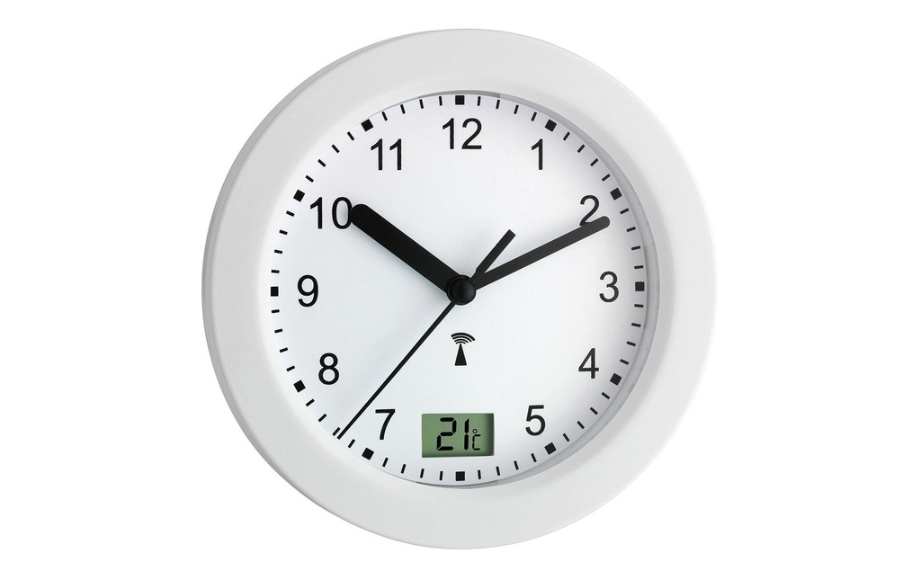TFA Dostmann Horloge radio-pilotée avec affichage de la température Blanc