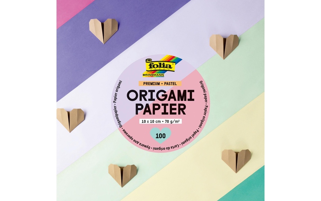 Folia Kits de papier Dépliants Origami Pastel, 10 x 10 cm