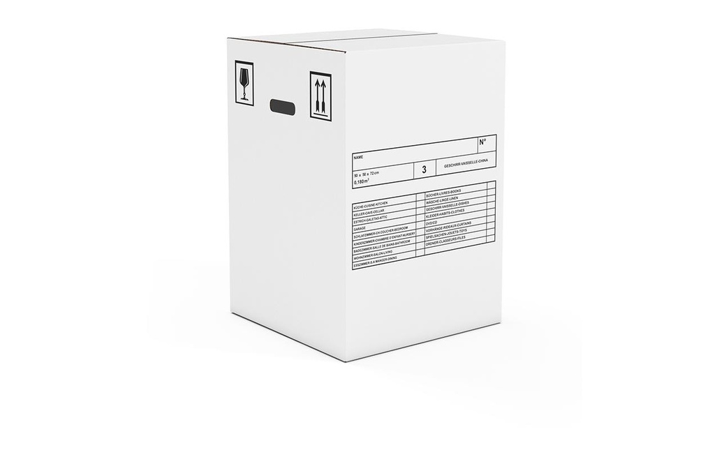 Antalis Carton de déménagement 50 x 50 x 72 cm Blanc 10 pièces