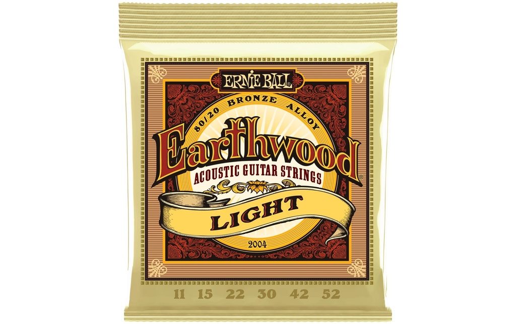 Ernie Ball Cordes de guitare 2004 Earthwood Bronze – Light 11-52