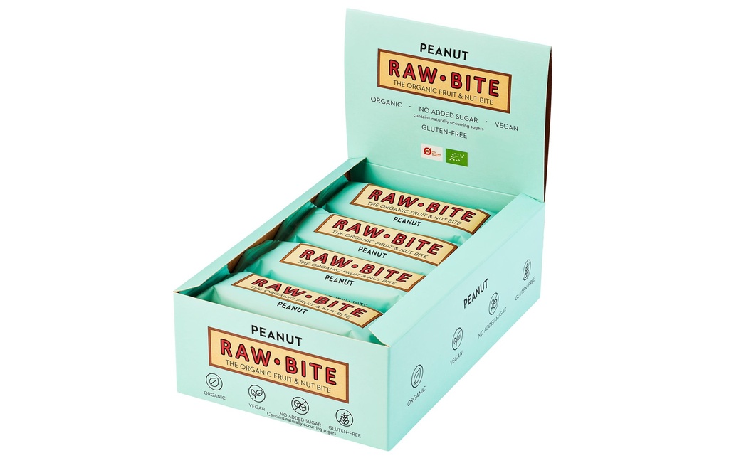 Rawbite Barre Cacahuètes crues bio 12 x 50 g
