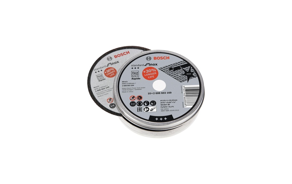 Bosch Professional Disque à trancher droit Standard Inox 115 x 1 mm, 10 pcs