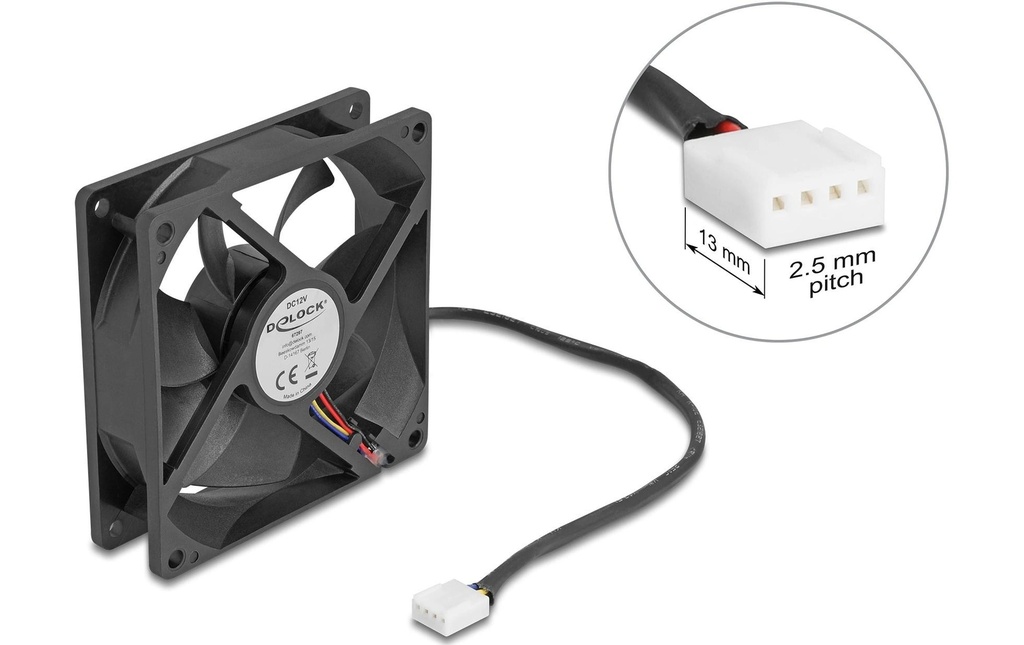 Delock Ventilateur PC 12 V DC, 92 x 92 x 25 mm